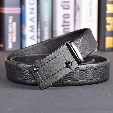 2024 High end men's belt genuine leather automatic buckle cowhide business men's belt casual belt men's style_voghion.com