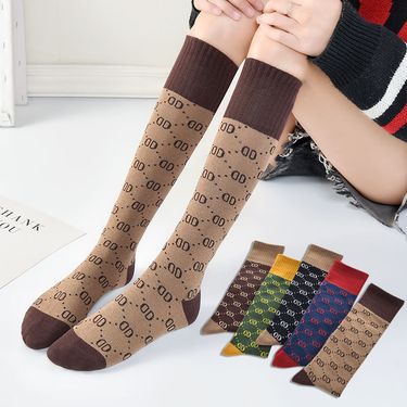 Spring New Product Trendy Brand Instagram Mid Length Internet Red Knee Length Stacked Fashion Versatile Lower Leg Socks_voghion.com