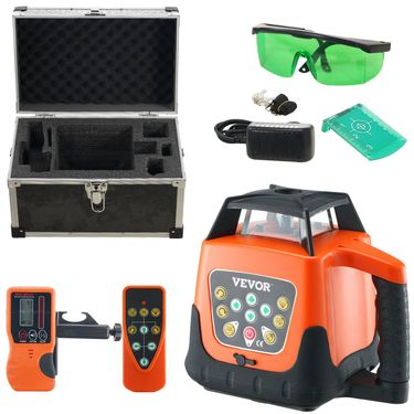 VEVOR Laser Level, 2000ft, 360 Degree Self Leveling Green Cross Line Laser, 5 Rotation Speeds & 4 Scanning Angles Adjustment, IP66 Waterproof Remote C_voghion.com