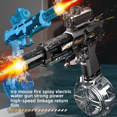 2025 New Ice Rat Ice Explosion Electric Water Gun Children's High-speed Continuous Shot Linkage Repair Large Capacity Water Gun Toy_voghion.com
