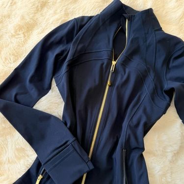 Women's Gold-Zip Yoga Jacket – Breathable Stretch Fitness Top With Stand Collar & Seamless Fit_voghion.com