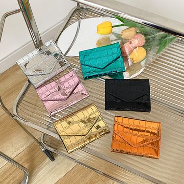 Fashion Stone Pattern Wallet Mini Multi-Card Short Clutch_voghion.com