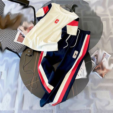 Women's Clothing Hooded Sportswear Suit For Women 2023 Summer New Slim Letter T Shirt Top Pants Casual Suit For Women_ipsvogv.com