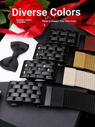 Men's Canvas Strap Fashion Business Casual Personality Versatile Men's Alloy Abrasion Resistant Durable Woven Belt Belt_voghion.com