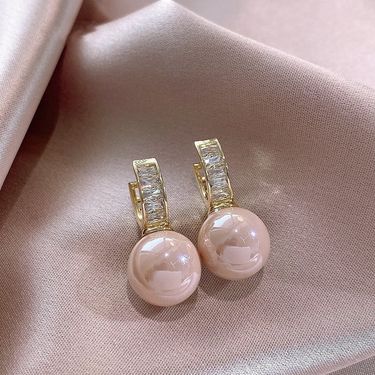 New Pink Pearl Earrings, Female Minority Design, Ear Buckles, Light Luxury French Earrings_viptrois.com