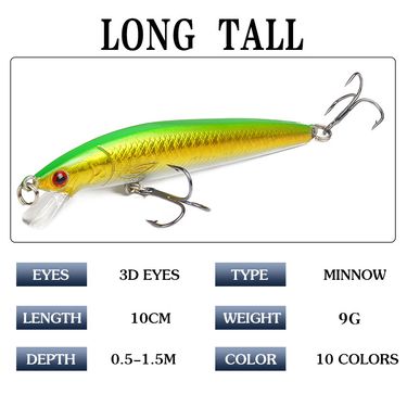 Cross-Border Lure Fishing Bait: 10cm/9g Floating Rattling Bead Realistic Hard Plastic Lure Fishing Tackle Product_voghion.com