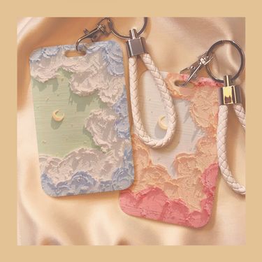Oil Painting World Hard Card Set Student Campus Meal Card Work Certificate Protective Cover Bus Subway Water Card with Lanyard New_voghion.com