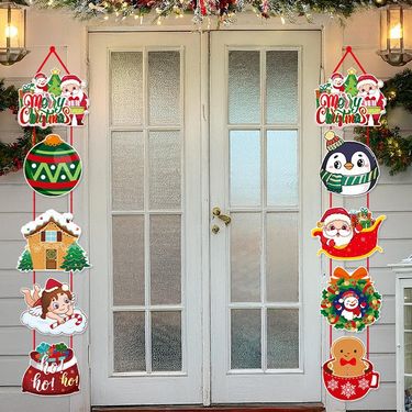 Festive Christmas Hanging Decorations – Rustic Burlap Santa & Snowman Ornaments For Tree & Home (5 Classic Designs)_voghion.com