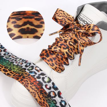 2CM Wide Silk Shoelaces – Stylish Leopard Print & Tie-Dye For Sneakers & Casual Shoes (3 Colors, 80-160cm)_voghion.com