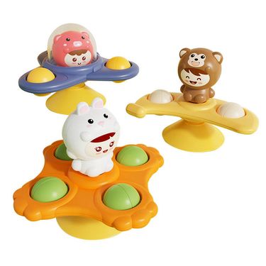 3PCS Silicone Suction Cup Boys And Girls 1st Birthday Gifts Sensory Fidget Toys Spinner Toys Sensory Baby Bath Toys_voghion.com