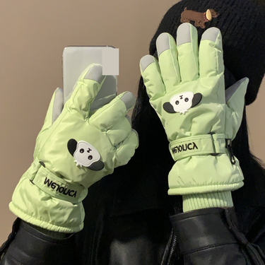 Ski Gloves For Women Winter Warm Touch Screen Cold Snow Play Anti Splashing Thick Fleece Riding Electric Bike Gloves For Men_voghion.com