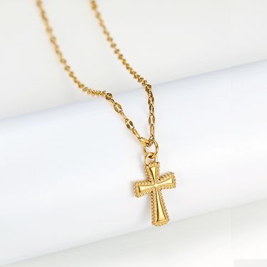 Women's Jewelry Niche Design Personality Cross Pendant All Match Trend Clavicle Chain Street Style Titanium Steel Matching Necklace_voghion.com
