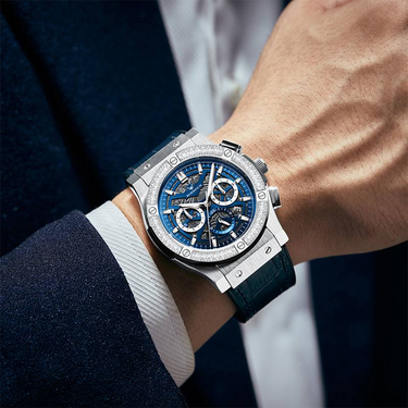 ROERDUM War God-GTR-1008 Large Three-Eye Automatic Mechanical Watch Blue Dial Hollow Fashion Light Luxury Men's Watch_voghion.com