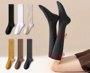 Spring And Autumn Calf Socks Black Women's Long Stockings Spring And Autumn Skinny Leg Pressure Calf Socks Japanese Ins Tide High Socks_voghion.com