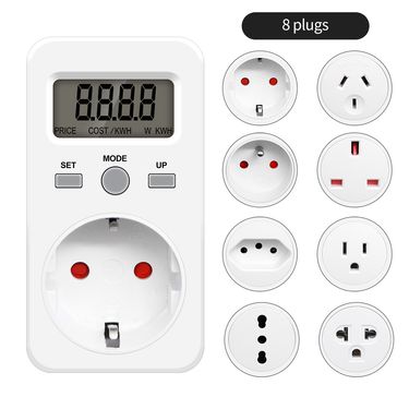 Digital Wattmeter 220V 110V AC Power Meter Electricy consumption Energy Meter EU Plug Power Kilowatt Wattage Electricity Meter_voghion.com