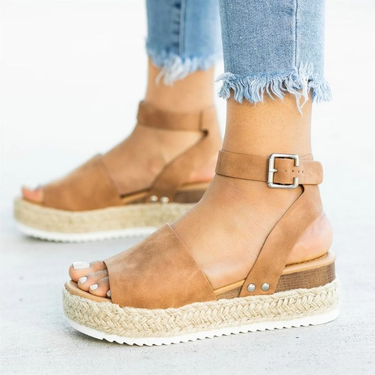 Flat Wedges High Heels Summer Shoes Sandals for Women Sandalias Mujer Size_voghion.com