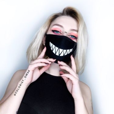 Pure Cotton Dustproof Cartoon Expression Teeth Corpse Brother Chubby Anime Game Mask Cute Fat Mouth_voghion.com