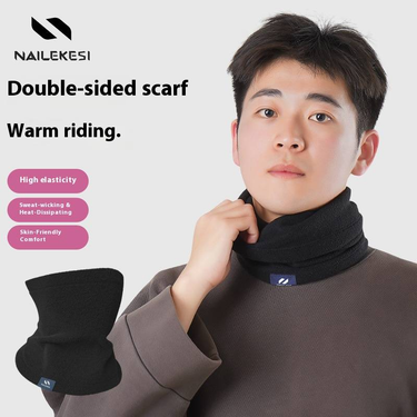Unisex Winter Neck Gaiter - Fleece-Lined Windproof Balaclava For Skiing, Cycling & Outdoor Adventures (Black/Gray/Pink)_voghion.com
