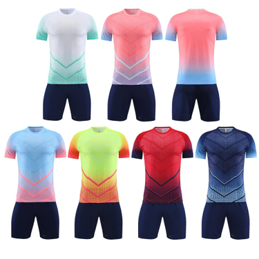 Children's Gradient Soccer Jersey Men's Soccer Jersey Summer Training Short Sleeve Personalized Printed Soccer Jersey_voghion.com