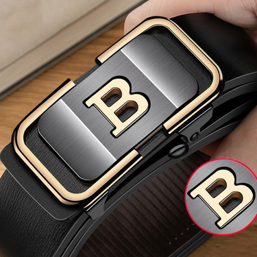 2023 New Belt Men's Genuine Leather Toothless Automatic Buckle Belt Men's Youth Versatile Business Casual Pants Belt Trendy_voghion.com