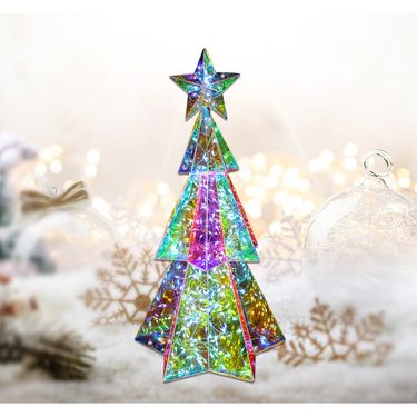 37cm Glowing Decorative Ornament Transparent Iridescent Christmas Tree For Living Room And Window Display Atmosphere_voghion.com