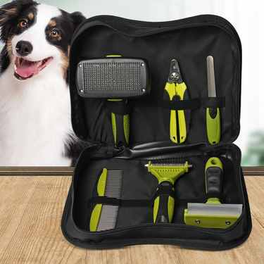 Pet Supplies Open Knot Comb, Straight Row Comb, Nail Clipper, File, Hair Cutting Knife, Hair Removal Comb, Cleaning and Beauty Set of 6 pieces_voghion.com