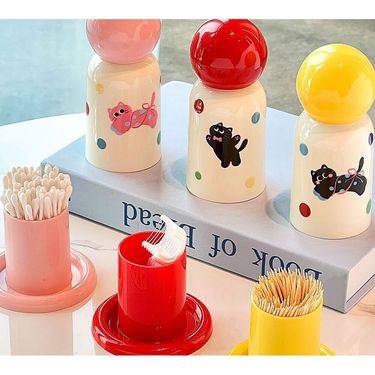 Creative Holder Dopamine Jar Household Living Room Dental Floss Storage Kitchen Toothpick Cotton Swab Box Waterproof_voghion.com