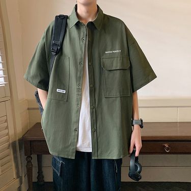 Loose Casual Versatile Workwear Short Sleeved Shirt For Men's New Style, Cool And Lightweight Summer Lining Jacket_voghion.com