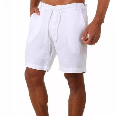 Summer New Solid Lace Up Sports Men's Shorts Casual Pants_voghion.com