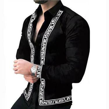 Men's Clothing Edition New Style Autumn Men's Fashion Print Casual Long Sleeve Shirt_voghion.com