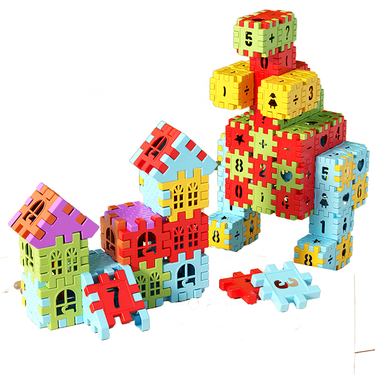 DIY Self-Assembled Building Block Toys Plastic Children's House Building Blocks For Interactive Parent-Child_voghion.com
