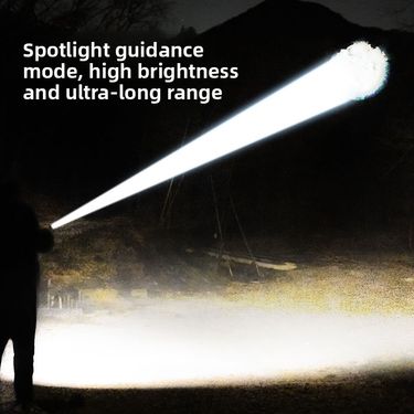 Black Island Flashlight High Brightness Rechargeable Super Bright Night Patrol Long Range Outdoor Portable Laser Home_voghion.com