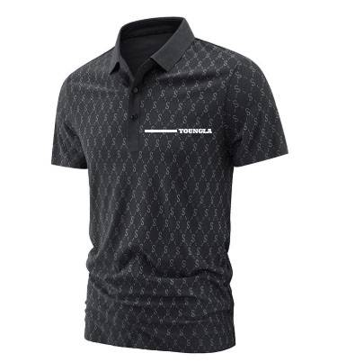 Men's Clothing Retro Contrast Color Digital Printing Round Neck Men's European And American Printed Polo Shirt_voghion.com