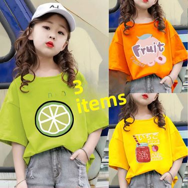 Girls' Summer Short-sleeved T-shirt 2023 Children's Clothes Big Children's Summer Top Little Girl's Cute Half-sleeved T-shirt_voghion.com