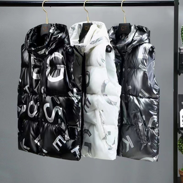 Men's Clothing Men's Shiny Puffer Vest - Winter Lightweight Quilted Sleeveless Jacket For Couples & Students (Black, White, Silver Grey) - M To XXXL_voghion.com