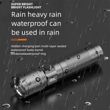 New LED High Brightness Flashlight Rechargeable USB Outdoor Ultra Bright Home Emergency Gas Light Long Range Spotlight_voghion.com