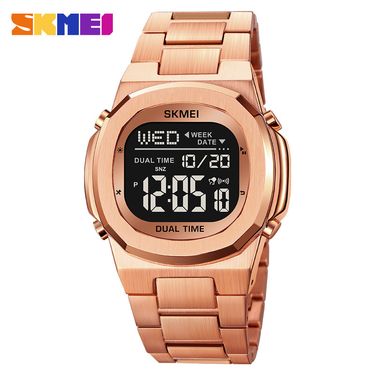 SKMEI Trendy Steel Band Electronic Multifunctional Waterproof Sports Men's Watch_voghion.com
