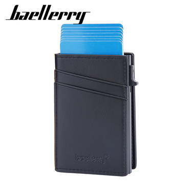 New anti-magnetic men's card holder BaellerryRFID simple multi-card side push aluminum box card holder card holder men_voghion.com