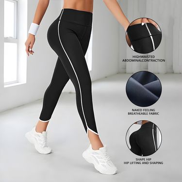 Women's Clothing High Waist Sports Fitness Pants With Hemmed Sides Long Pants With Hip Lifting And Abdomen Shaping Yoga Pants Peach Tights_voghion.com