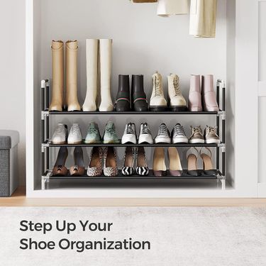 Home Furniture Hot Selling 3 Layer Splicing Assembly Multifunctional Shoe Cabinet Dormitory Door Shoe Rack Iron Bedroom Simple Shoe Rack_voghion.com