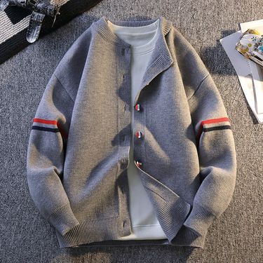 Men's Casual Knit Cardigan - Lightweight Open Front Sweater For Layering (Gray, Black, Green)_voghion.com