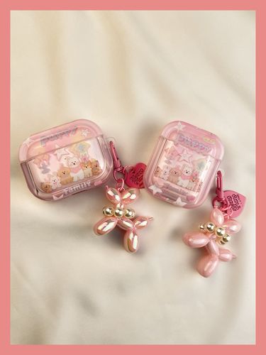 Instagram Cartoon Pink Star Puppy Protective Cover Airpod 3 Wireless Bluetooth AIPods2 Earphone Soft Case 1st 3rd_voghion.com