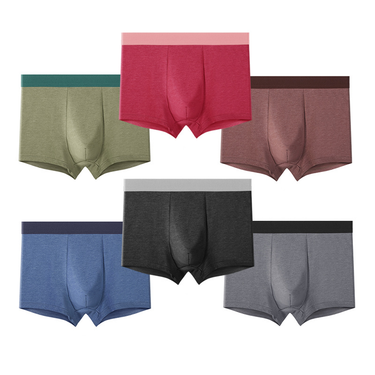 2023 Size Underwear Men's Flat Angle Shorts, Elastic Solid Color Cotton_voghion.com