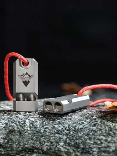 Pure Lightweight Portabe Outdoor Surviva Lifeguard Camping Gear High Frequency Lanyard Titanium Whiste Emergency_voghion.com