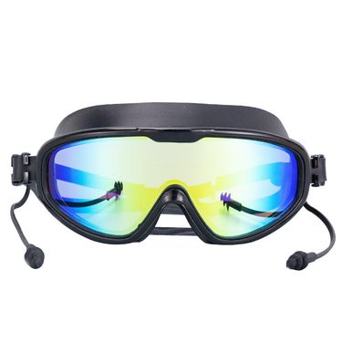 Large frame swimming goggles anti-fog ear plugs silicone swimming goggles swimming glasses_viptrois.com