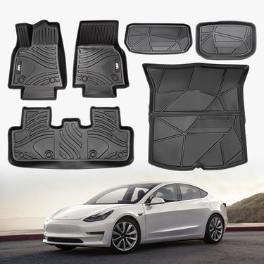 6PCS TPE Floor Mats For Tesla Model Y 2021-2022 - Waterproof, Anti-Slip, Full Coverage Car Floor Liners_voghion.com