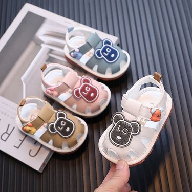 Mother & Kids 2024 Summer Children's Sandals 0-1-2 Toddler Shoes That Make Sounds for Boys and Girls Baby Shoes Soft-soled Sandals_voghion.com