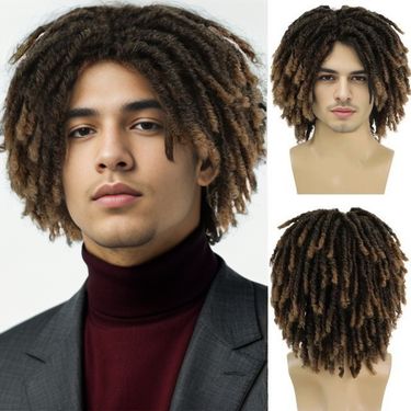 Europe, America And Africa Dreadlocks Hair Wigs For Men Synthetic Hair_viptrois.com