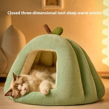 Autumn and Winter Deep Sleep Large Pumpkin Warm Closed Four Seasons Universal Cat Dog Nest Pet Supplies_voghion.com