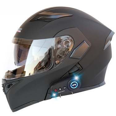 CoolQibao Electric Bluetooth Dual Lens Full Face Motorcycle Helmet With FM_voghion.com